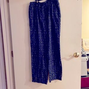 Men’s nautical sleepwear, navy blue with gold fishing hooks